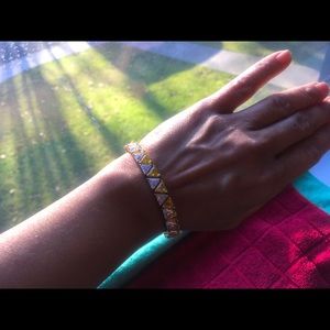 Suzanne Somers White & Yellow Triangle Bracelet